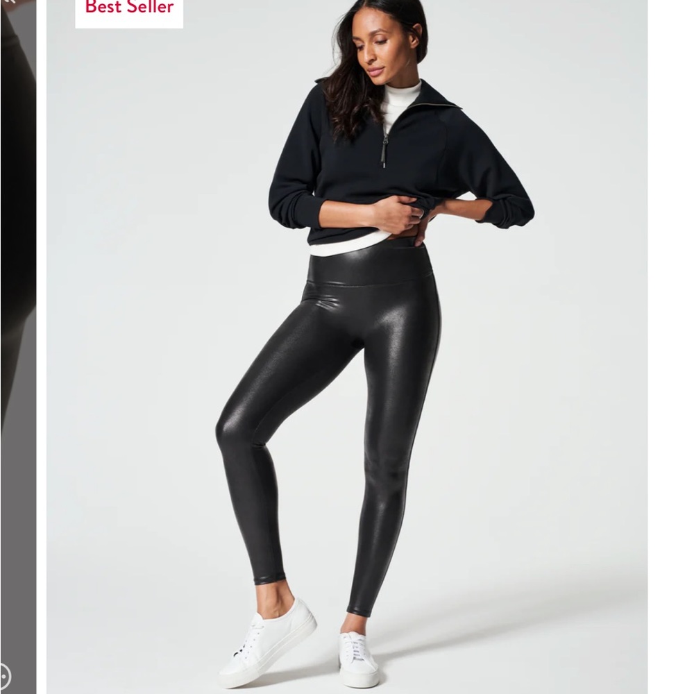 Spanx Faux Leather Leggings, Size Small Petite